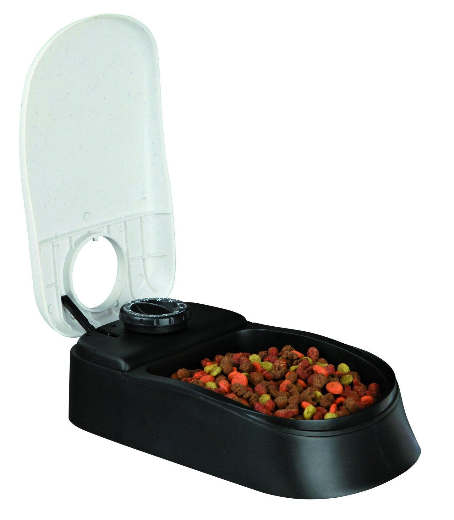 Trixie TX1 automatic food dispenser, 300 ml/13 x 7 x 24 cm, black/granite.