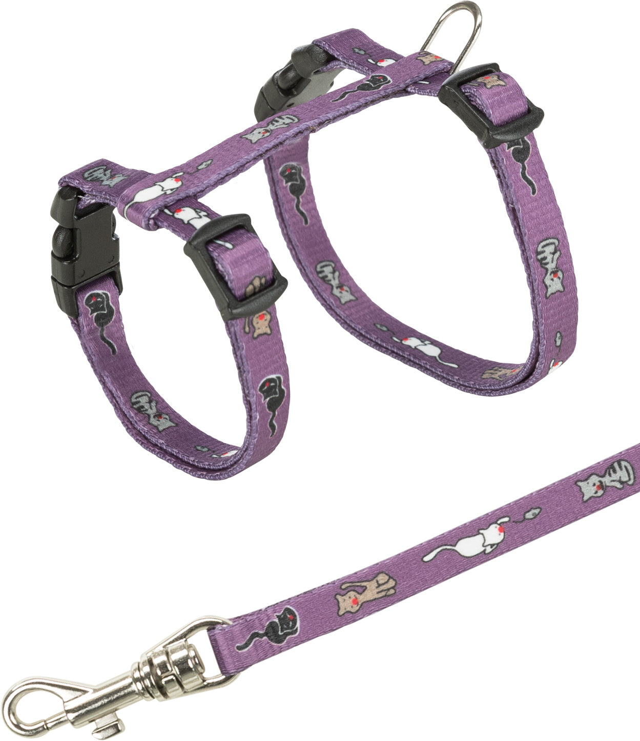 Trixie Junior kitten harness with leash, cat motif, 21-33 cm/8 mm, 1.20 m