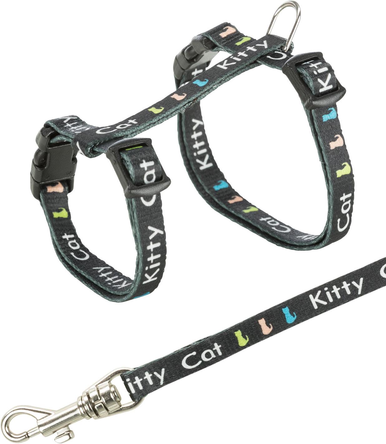 Trixie Junior kitten harness with leash, Kitty Cat motif, 21ƒ??33 cm/8 mm, 1.20 m.