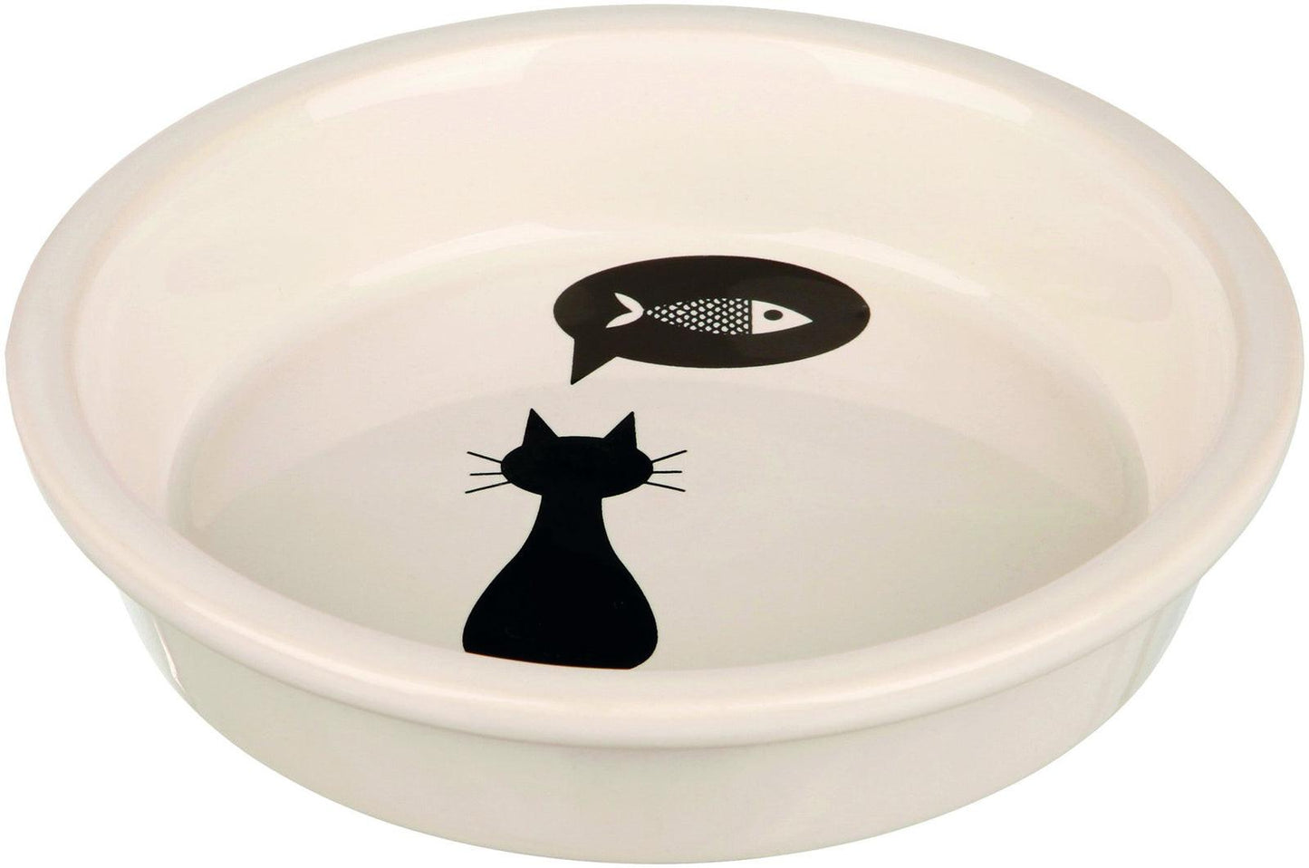 Trixie Ceramic bowl, cat, 0.25 l/diam. 13 cm, white.