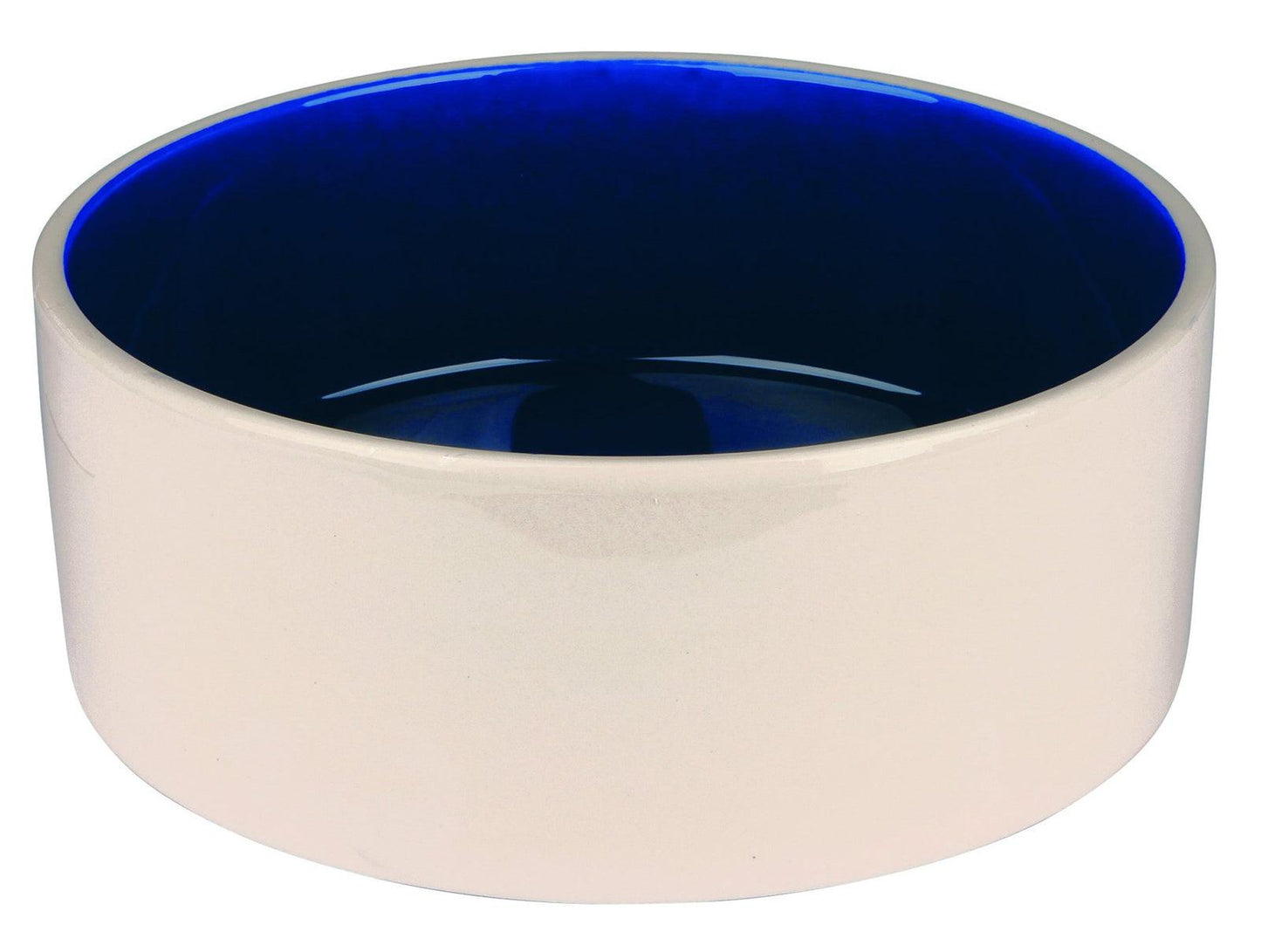 Trixie Ceramic bowl, 2.3 l/diam. 22 cm, cream/blue.
