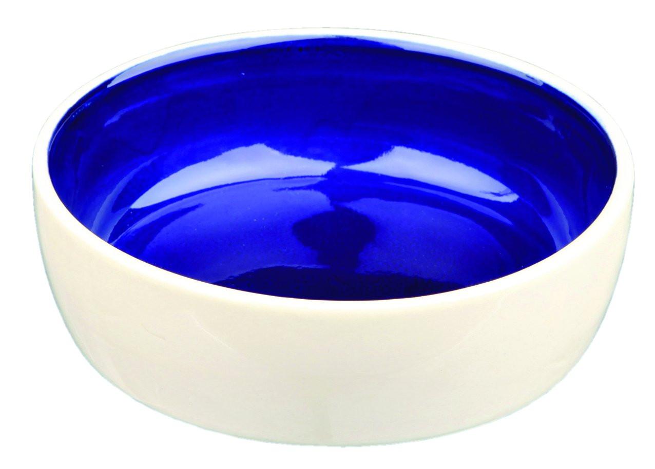 Trixie Cat bowl, ceramic, 0.3 l/diam. 13 cm, cream/blue.