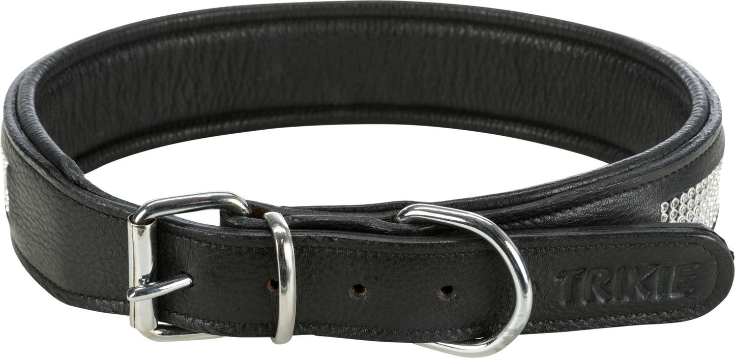 Trixie Active Comfort collar with rhine stones, L: 4452 cm/25 mm, black