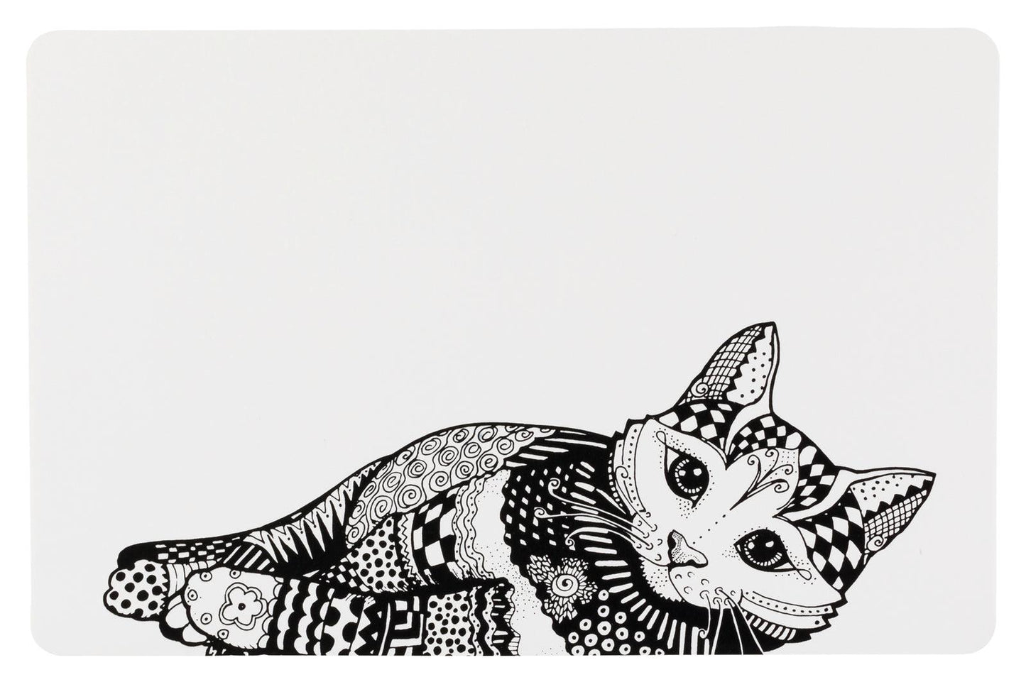 Trixie Zentangle place mat, 44 x 28 cm, white/black.