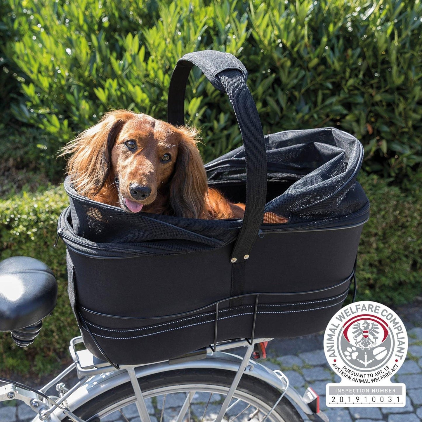 Trixie Bicycle basket, wide racks, 29 x 49 x 60 cm, black.