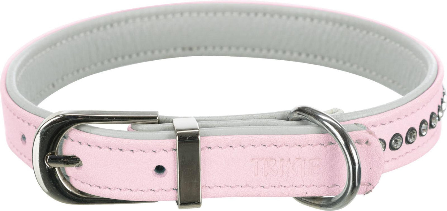 Trixie Active Comfort collar with rhine stones, XXS-XS: 17-21 cm/12 mm, pink.