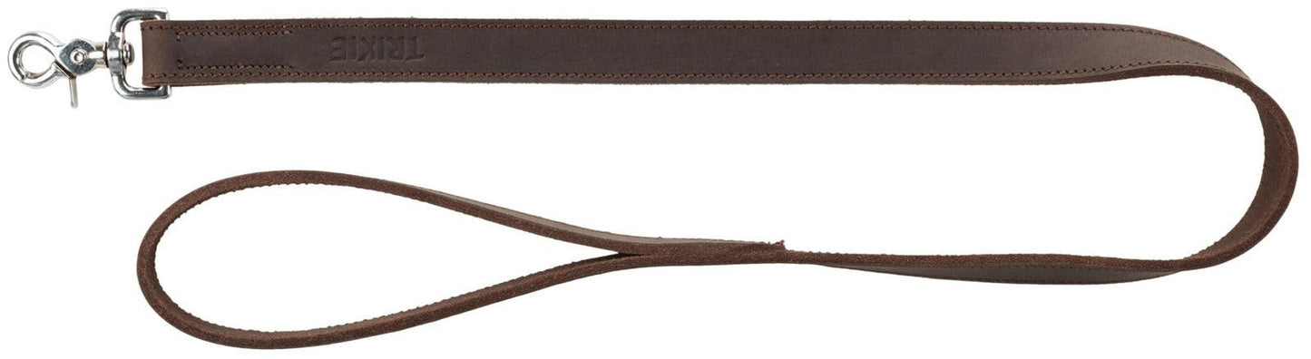 Trixie Rustic fatleather leash, L-XL: 1.00 m/25 mm, dark brown.