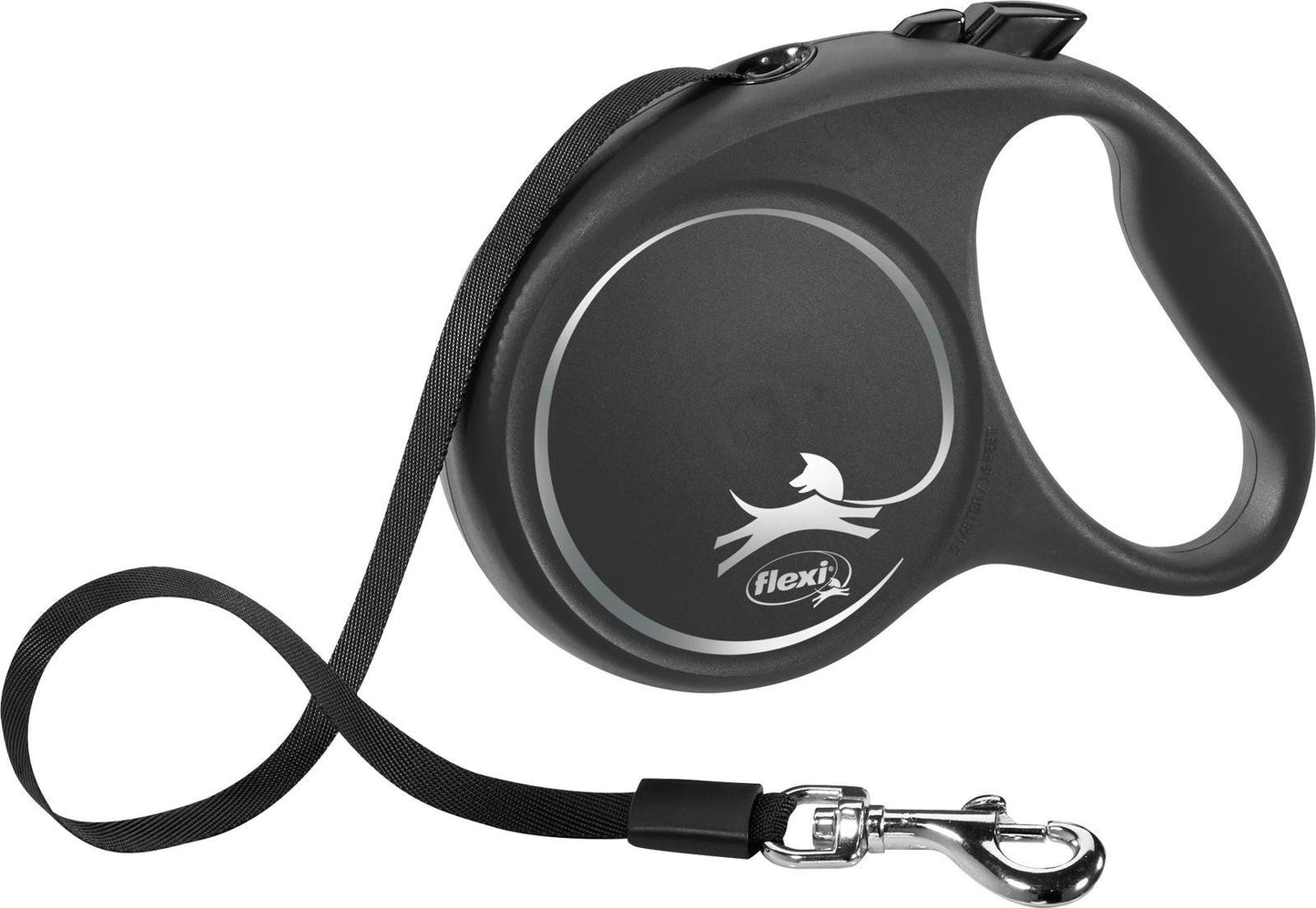Trixie flexi BLACK DESIGN, tape leash, M: 5 m, black.