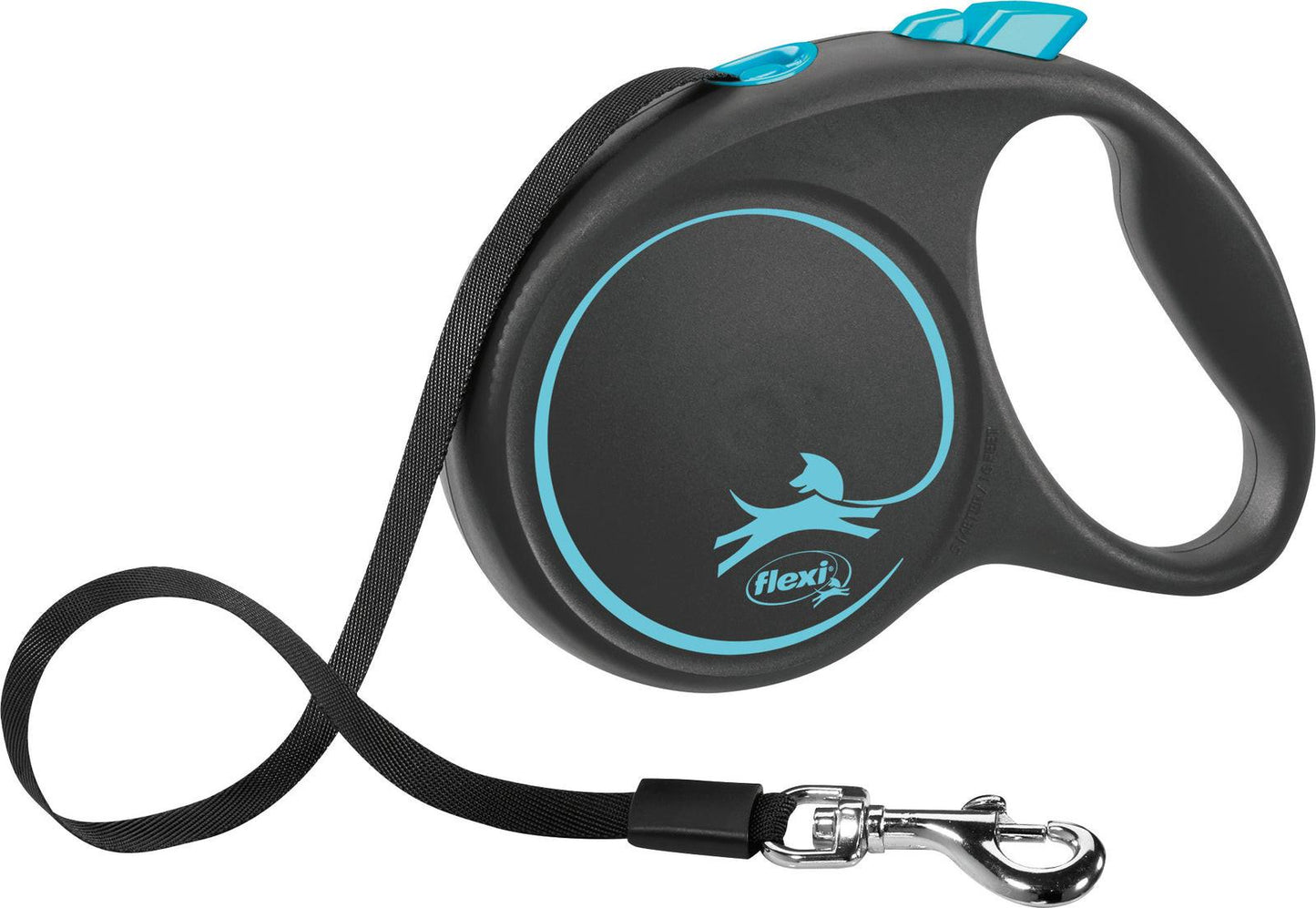Trixie flexi BLACK DESIGN, tape leash, M: 5 m, blue.