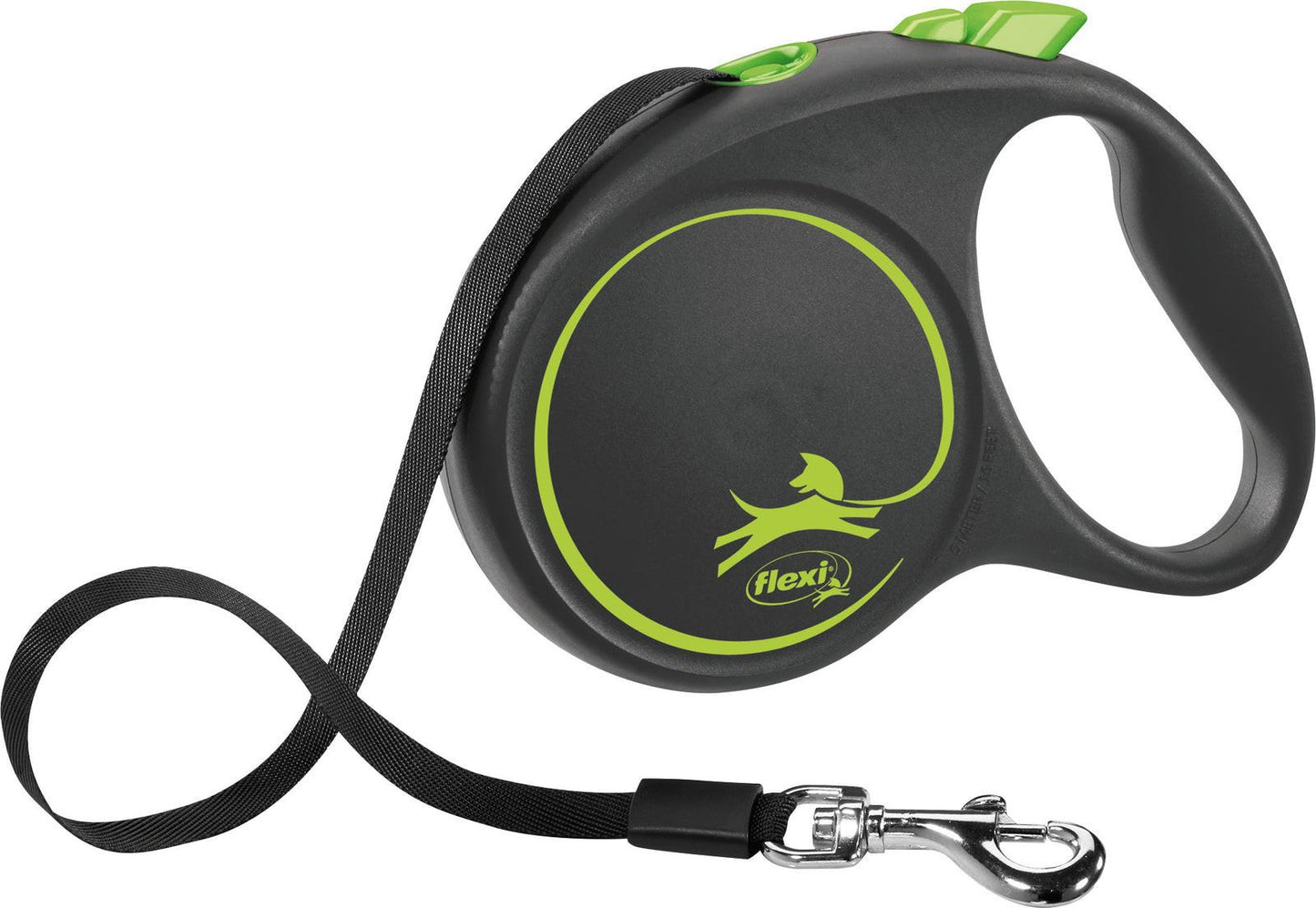Trixie flexi BLACK DESIGN, tape leash, L: 5 m, green.