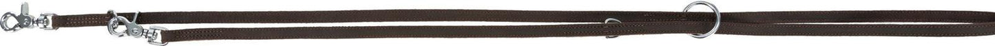 Trixie Rustic fatleather adjustable leash, XS-S: 2.00 m/12 mm, dark brown.
