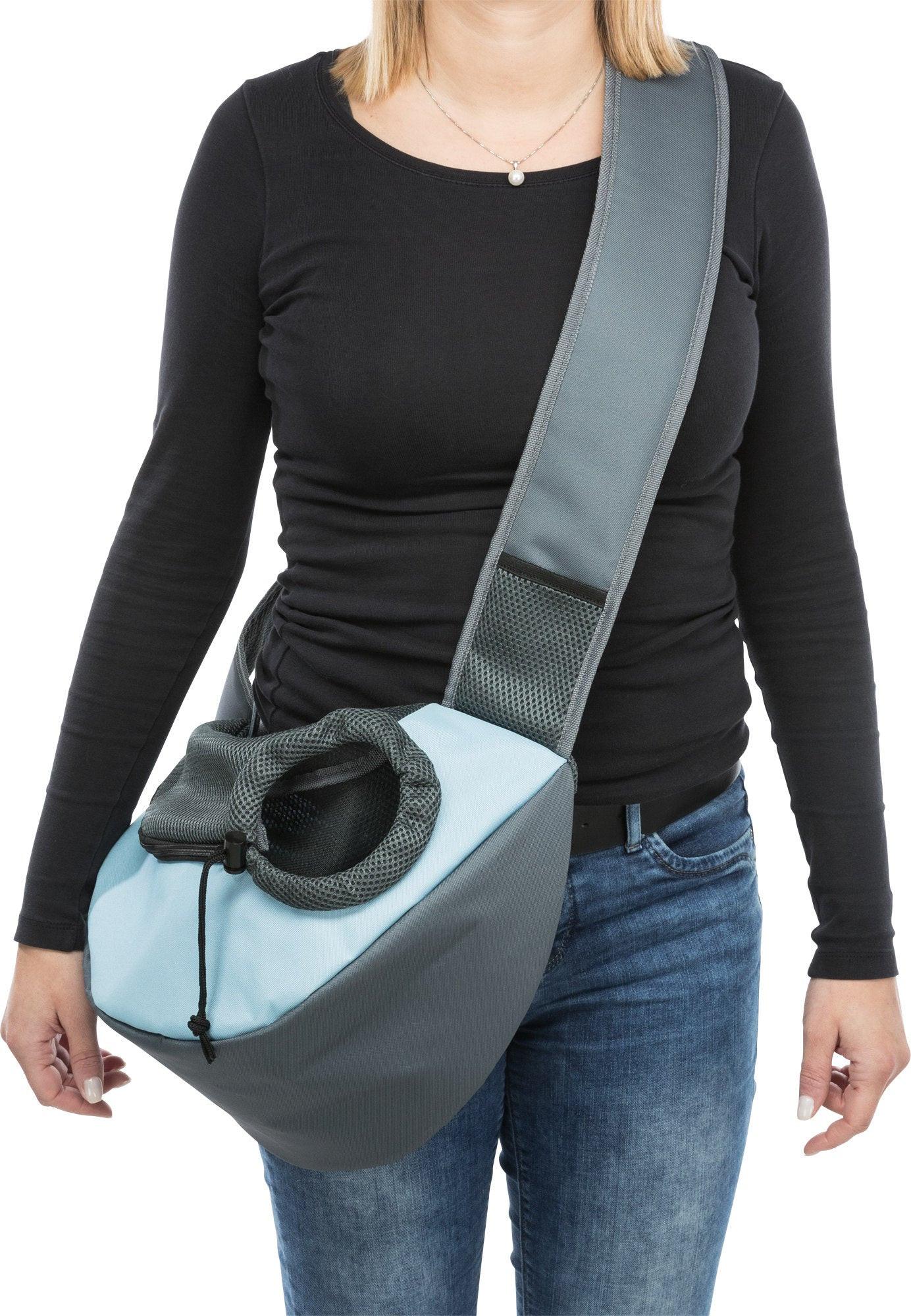 Trixie Sling front bag, 50 x 25 x 18 cm, light grey/light blue.
