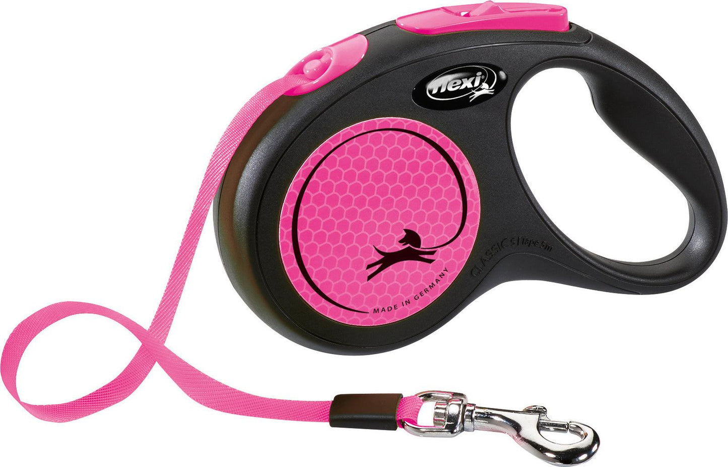 Trixie flexi New NEON, tape leash, M: 5 m, neon pink.