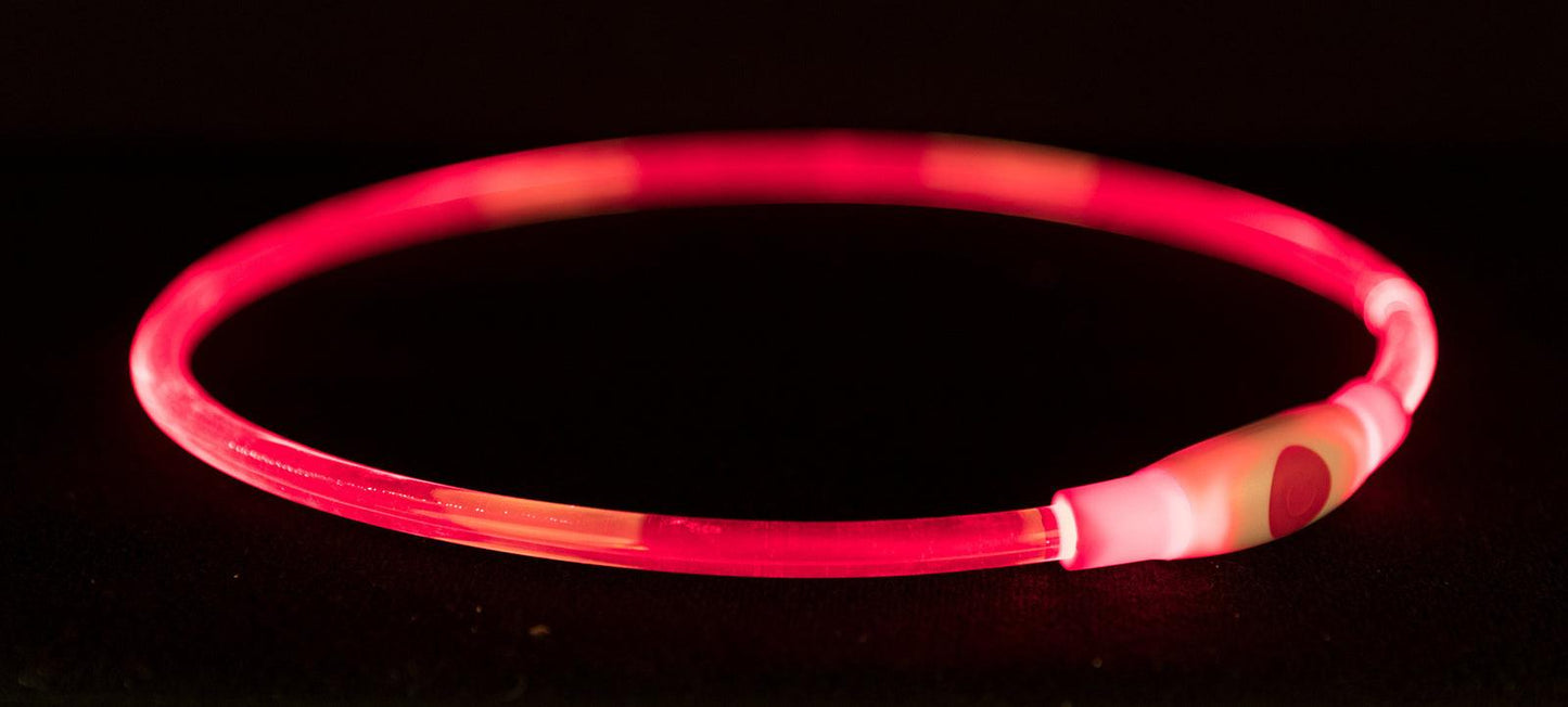 Trixie Flash light ring USB, S-M: 40 cm/ 8 mm, red.