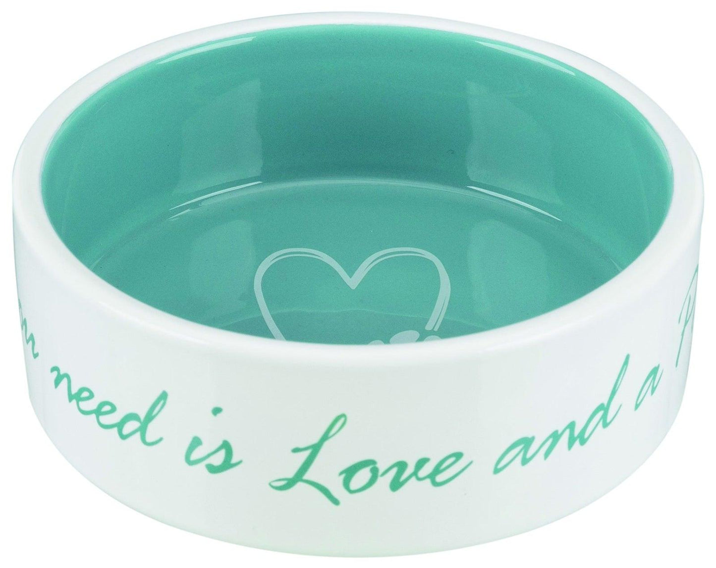 Trixie Pet's Home Ceramic bowl, 0.3 l/diam. 12 cm, cream/light blue.