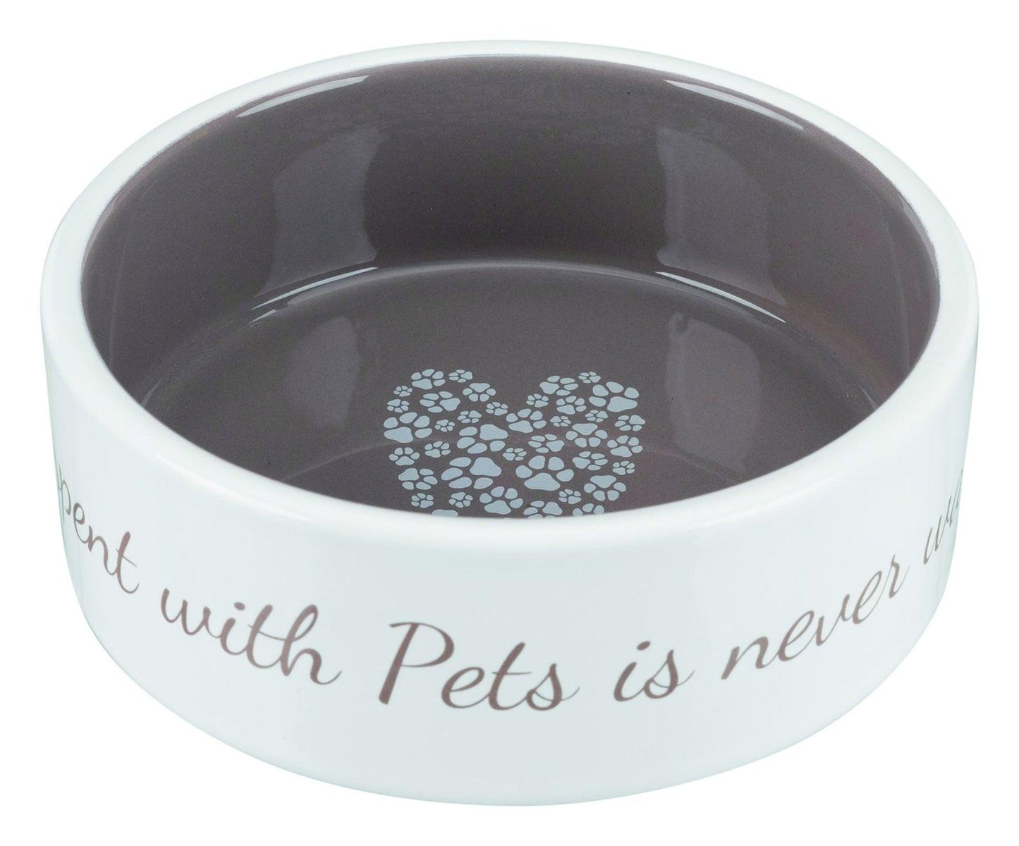 Trixie Pet's Home Ceramic bowl, 0.3 l/diam. 12 cm, cream/taupe.