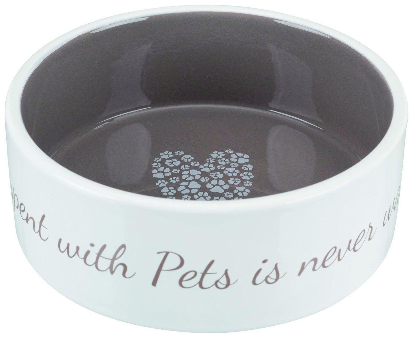 Trixie Pet's Home Ceramic bowl, 0.8 l/diam. 16 cm, cream/taupe.