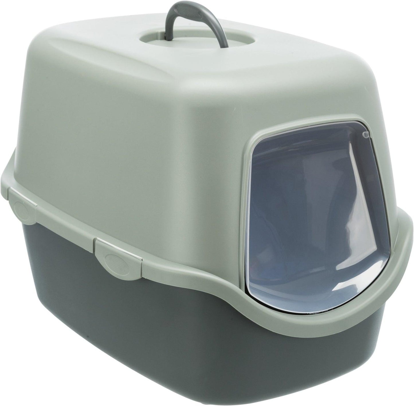 Trixie Be Eco Vico cat litter tray, with hood, 40 x 40 x 56 cm, anthracite/grey-green.