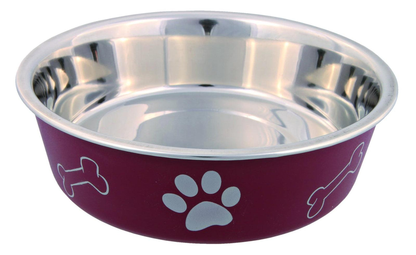 Trixie Stainless steel bowl with plastic coating, 0.8 l/diam. 17 cm.