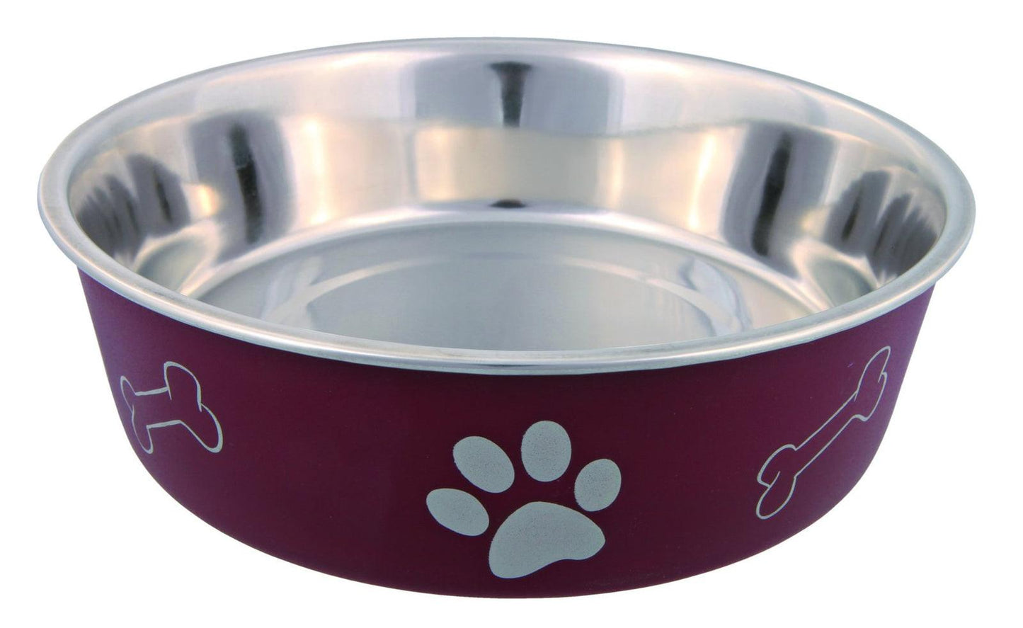 Trixie Stainless steel bowl with plastic coating, 1.5 l/diam. 21 cm.