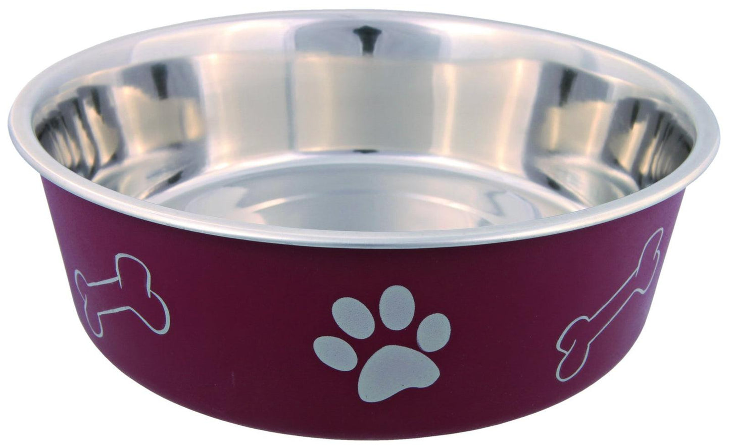 Trixie Stainless steel bowl with plastic coating, 2.2 l/diam. 23 cm.