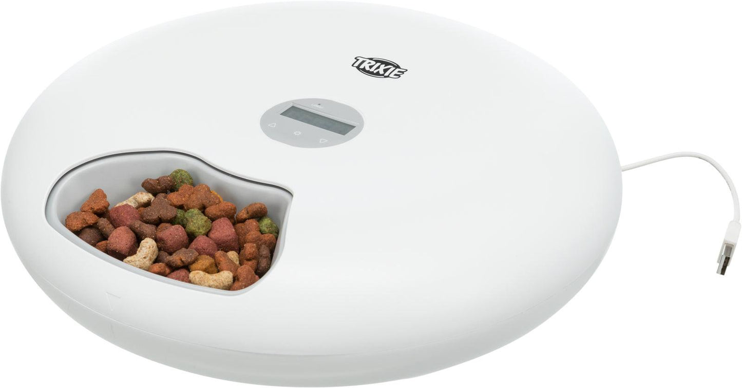 Trixie TX5+1 automatic food dispenser, 6L 180 ml 32 x 8 cm, white.