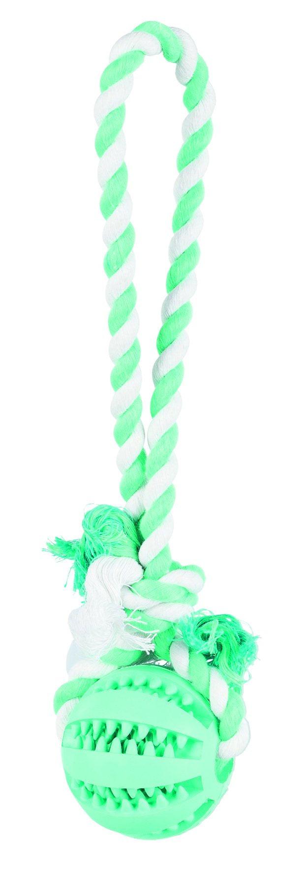 Trixie Denta Fun Natural rubber ball on a rope, nat. rub., diam. 7 cm/24 cm.