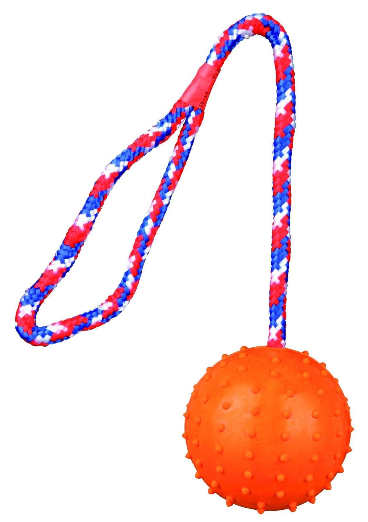 Trixie Ball on a rope, natural rubber, diam. 7 cm/30 cm.
