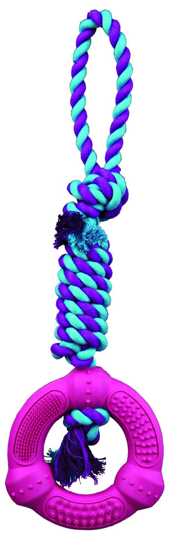 Trixie Ring on a rope, natural rubber, diam. 12 cm/41 cm.