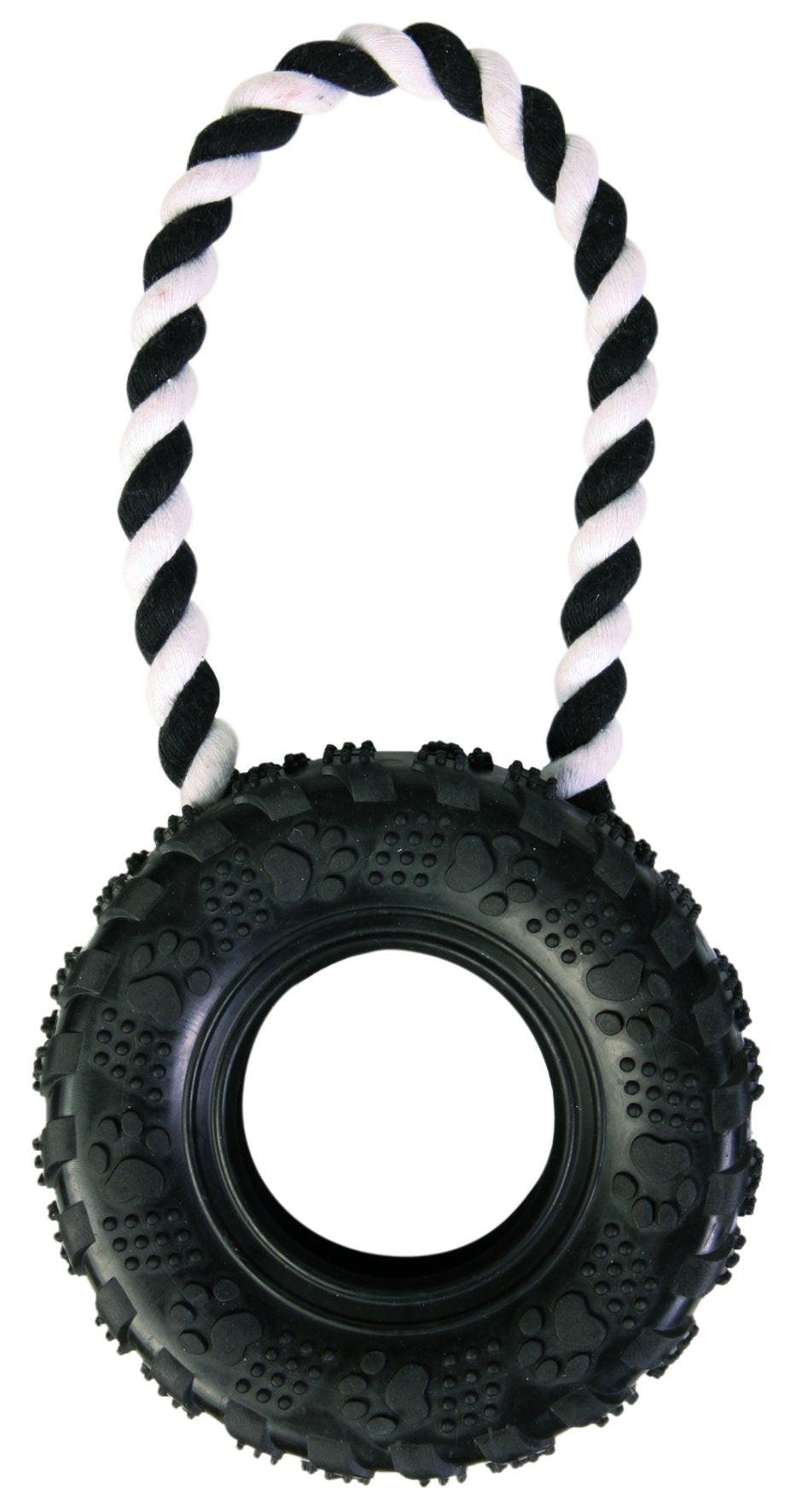 Trixie Tire on a rope, natural rubber, diam. 15 cm/31 cm.
