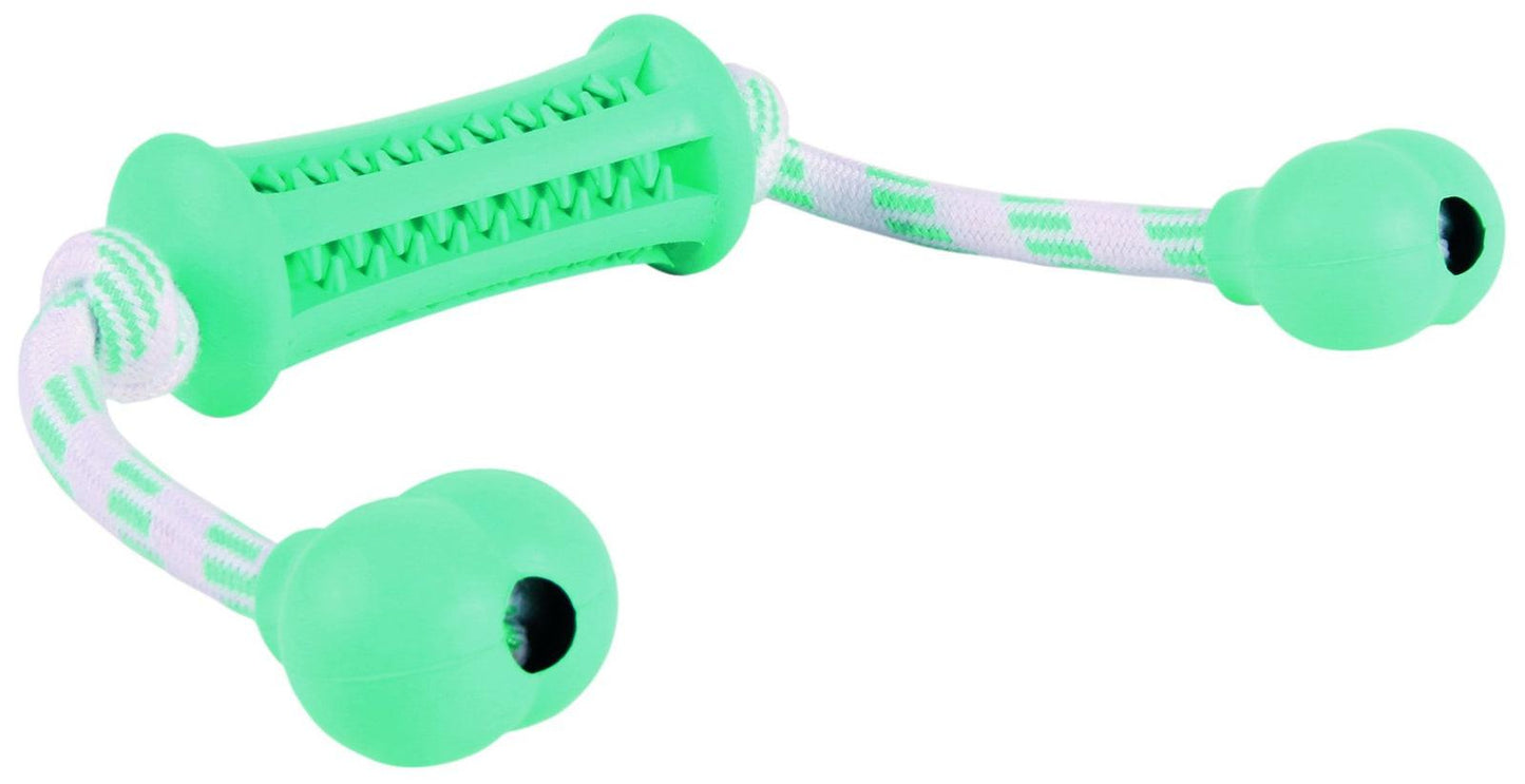 Trixie Denta Fun stick with rope, mint fl., natural rub., 9 cm/37 cm.
