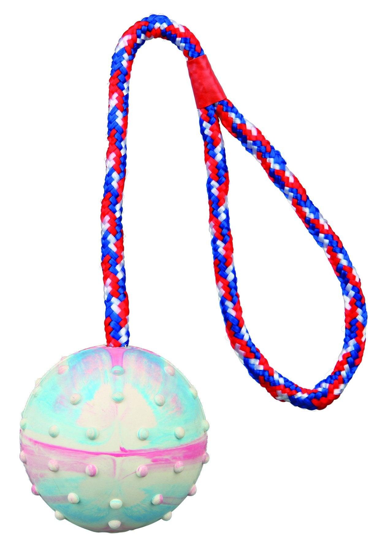 Trixie 24 balls on a rope, natural rubber, diam. 6 cm/30 cm.