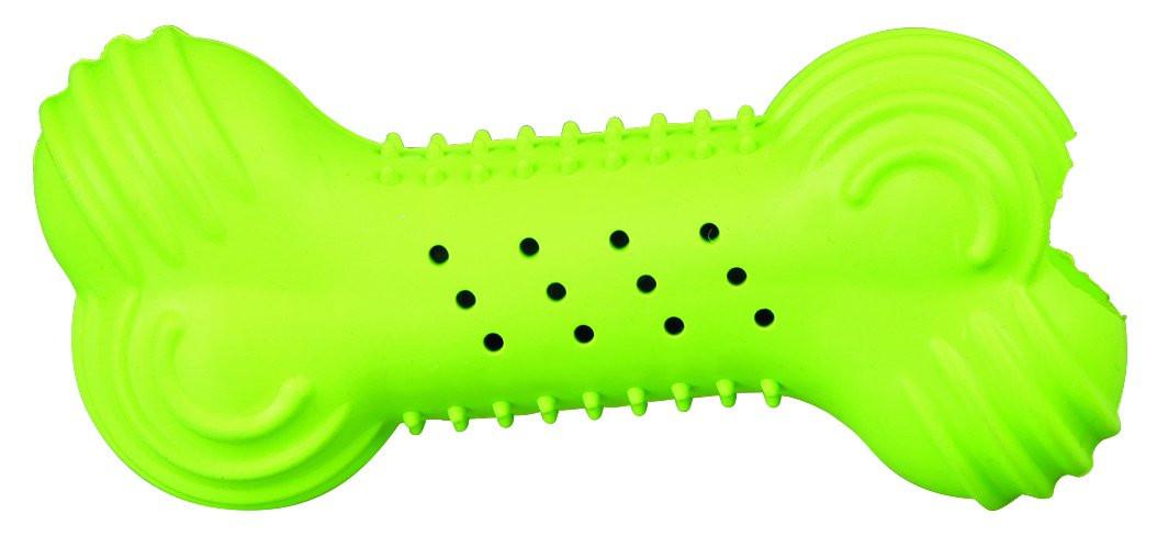 Trixie Rustling bone, natural rubber, 11 cm.