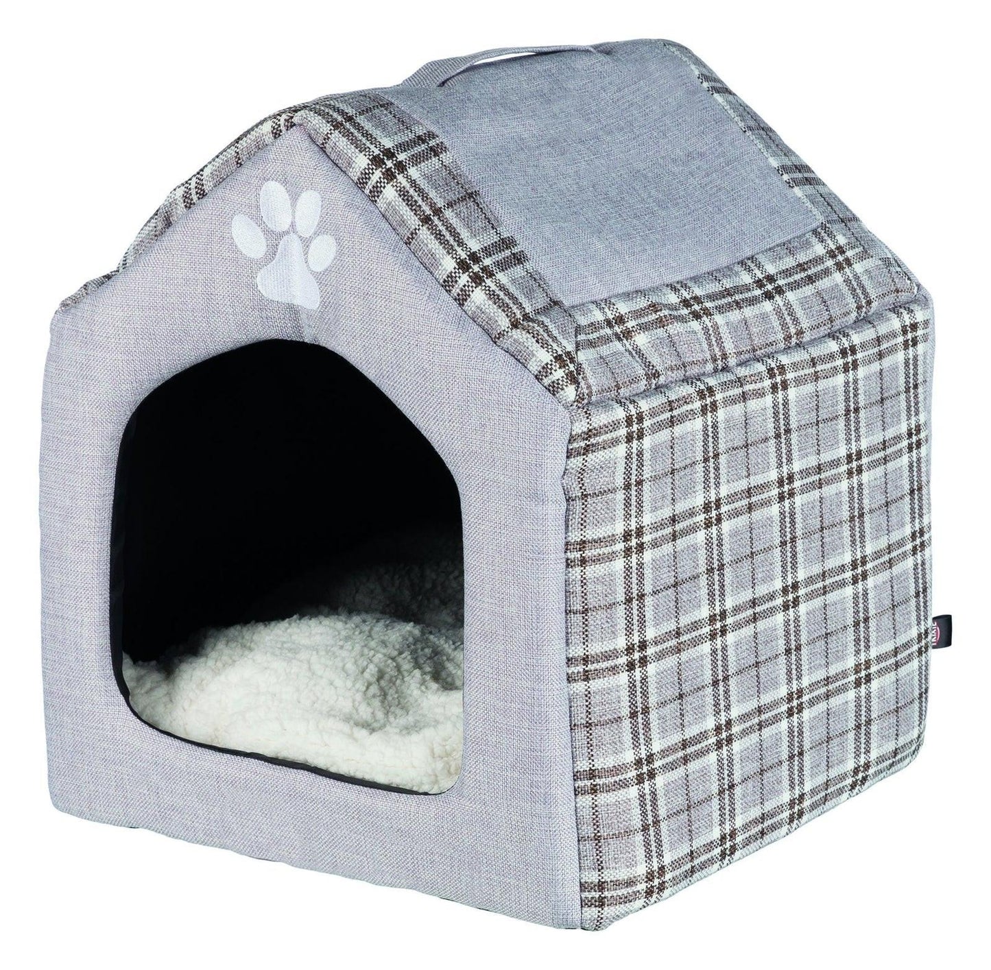 Trixie Silas cuddly cave, 40 x 45 x 40 cm, grey/cream.