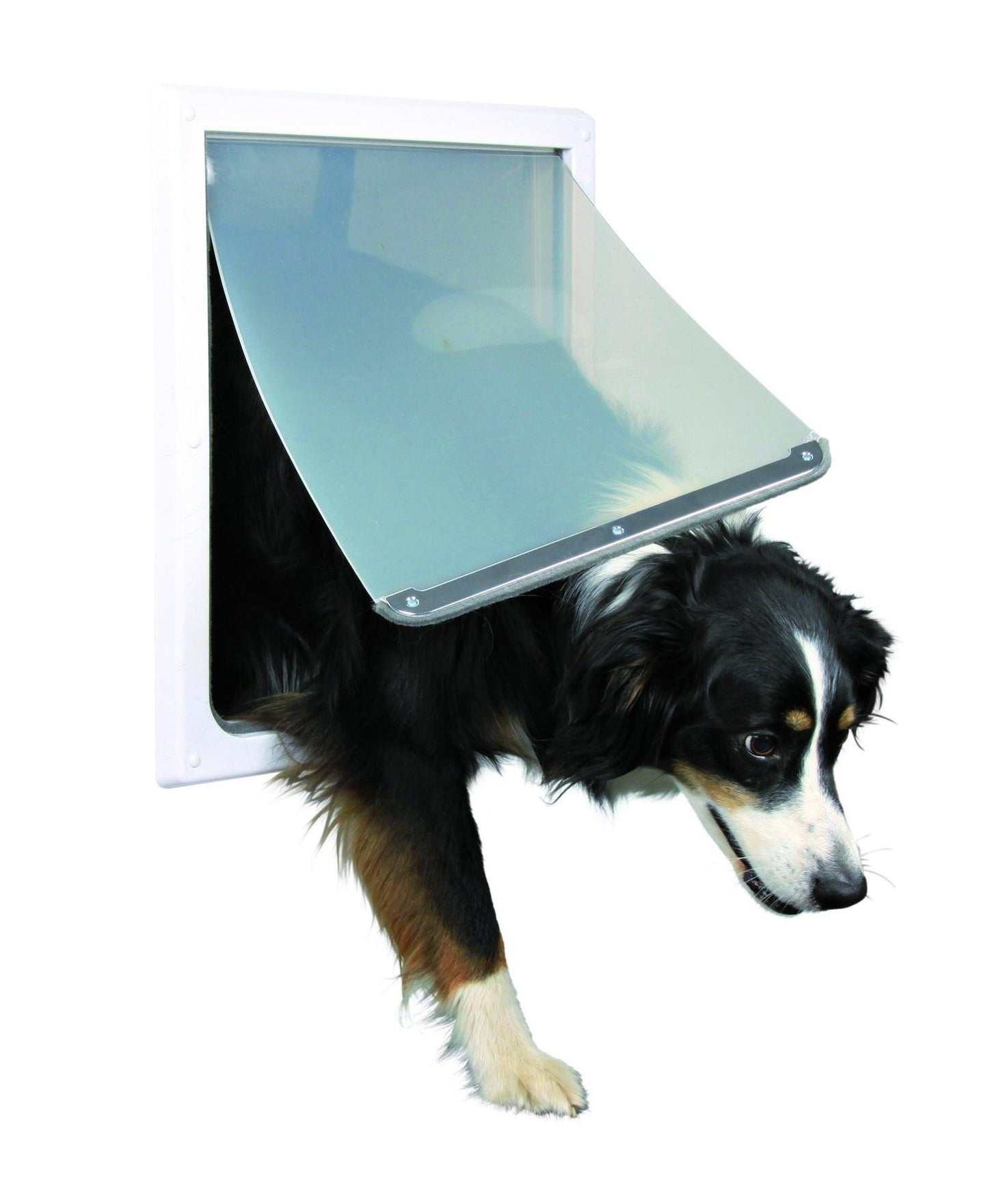 Trixie 2-Way dog flap, M-XL: 39 x 45 cm, white.