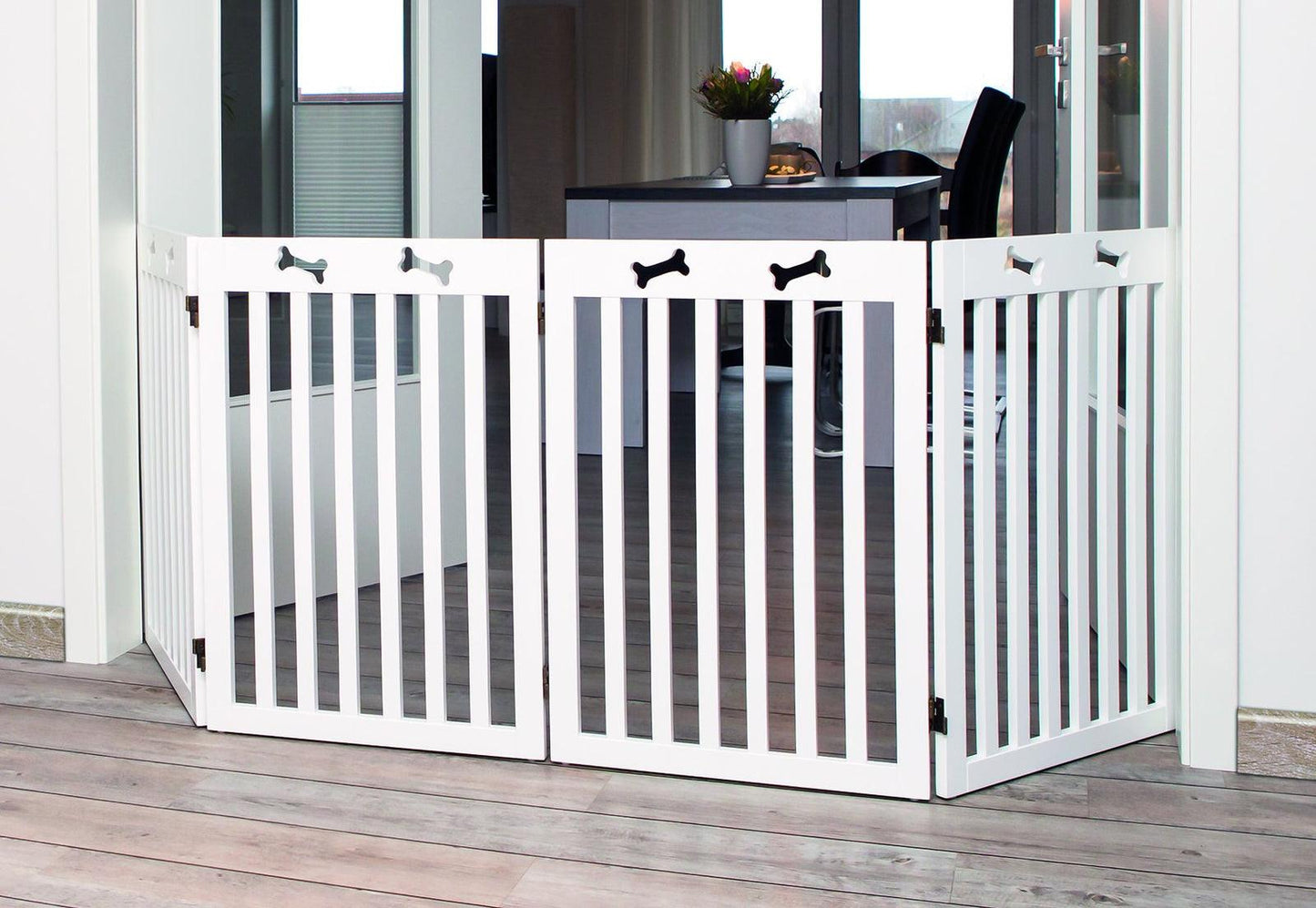 Trixie Dog gate, 4-parts, 60-160 x 75 cm, white.
