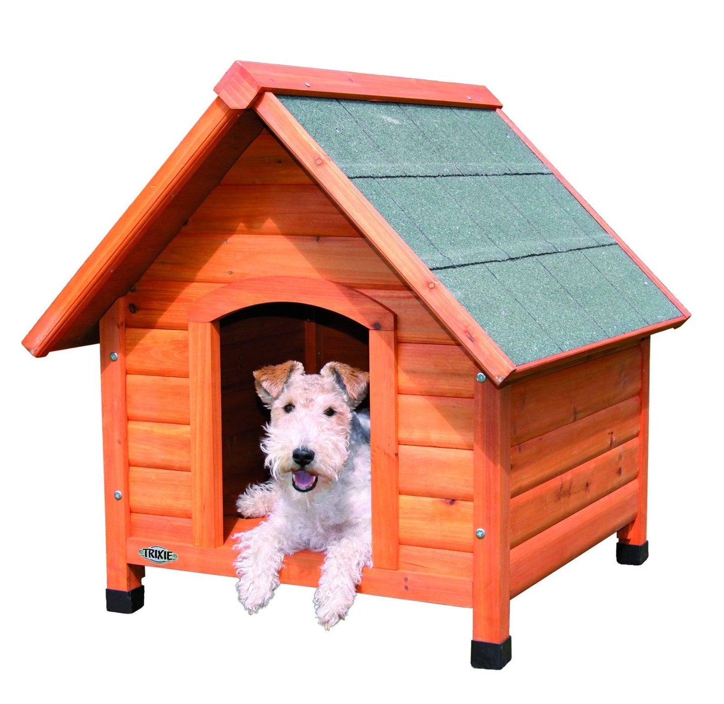 Trixie natura dog kennel with saddle roof, S-M: 71 x 77 x 76 cm, tan.