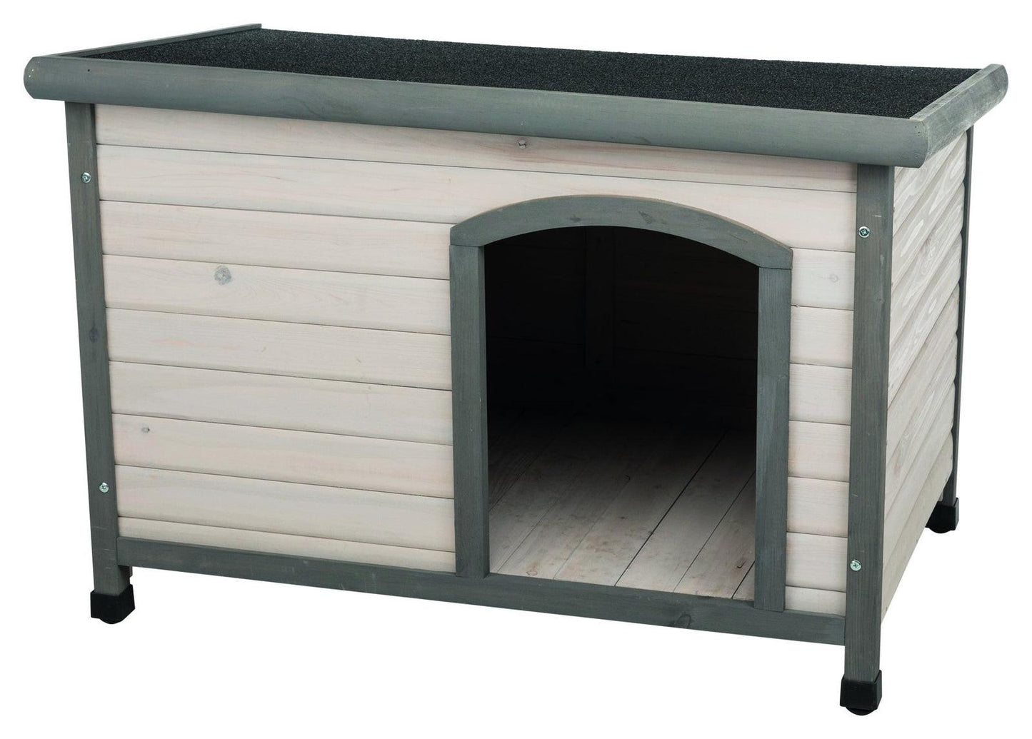 Trixie natura flat roof dog kennel, M-L: 104 x 72 x 68 cm, grey.
