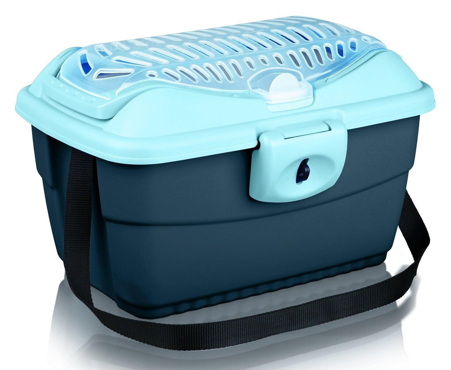 Trixie Mini-Capri transport box, 40 x 22 x 30 cm, dark grey/light blue.