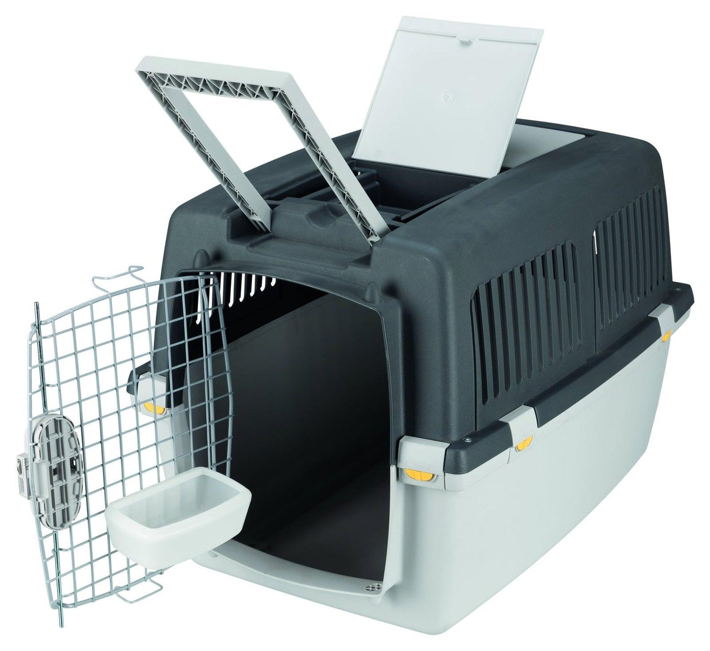 Trixie Gulliver 4 transport box, S-M: 52 x 51 x 72 cm, light grey/dark grey.