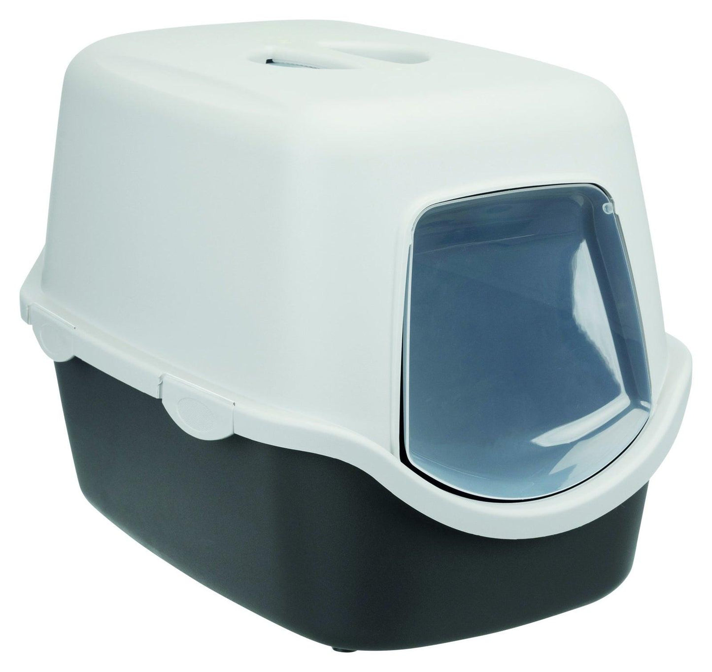 Trixie Vico cat litter tray, with hood, 40 x 40 x 56 cm, dark grey/light grey.