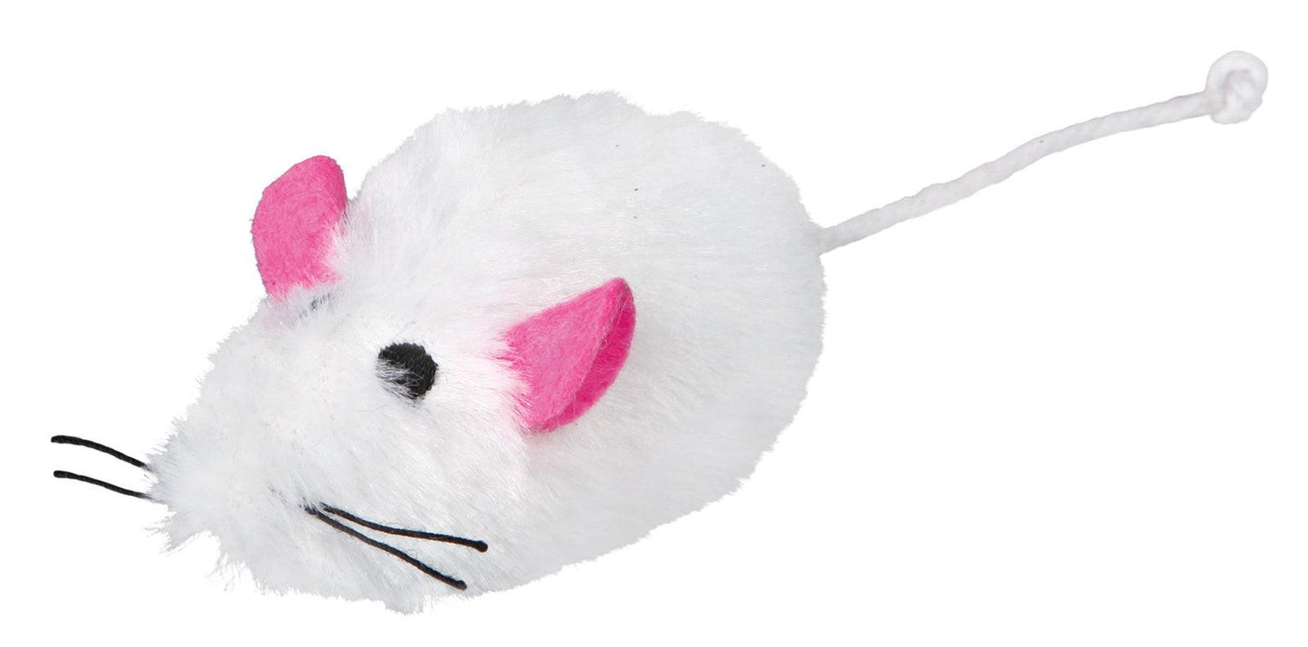 Trixie 48 plush mice, long-haired, 9 cm.