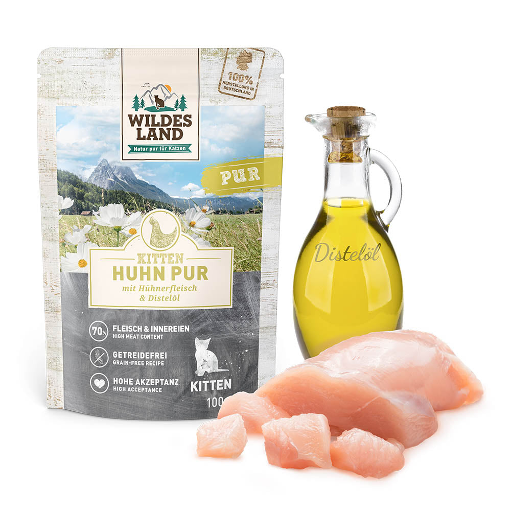 Wildes Land PUR Kitten Chicken pure Pouches