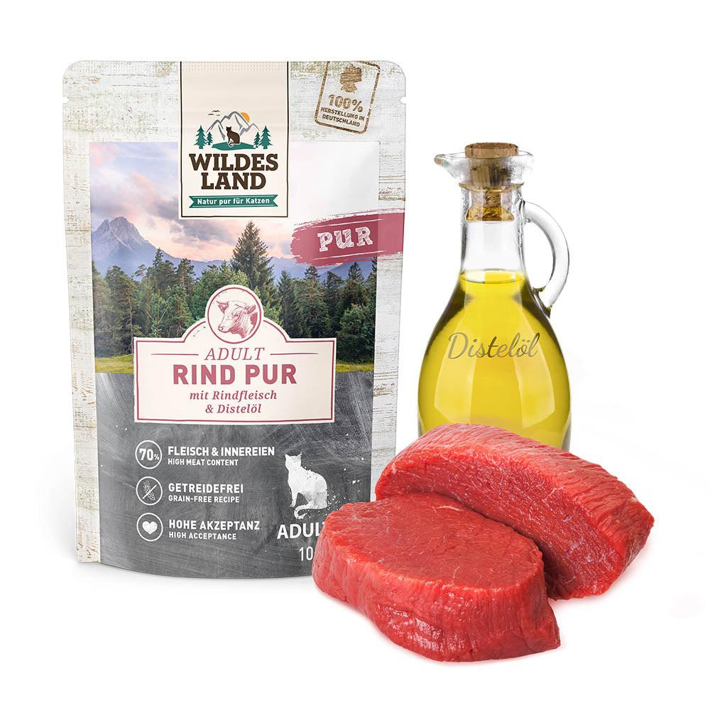 Wildes Land PUR Adult Beef pure Pouches.