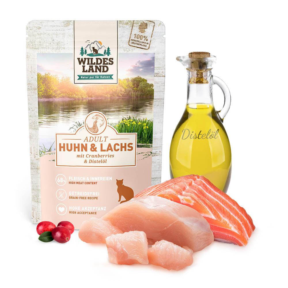 Wildes Land Classic Adult Chicken and Salmon Pouches.