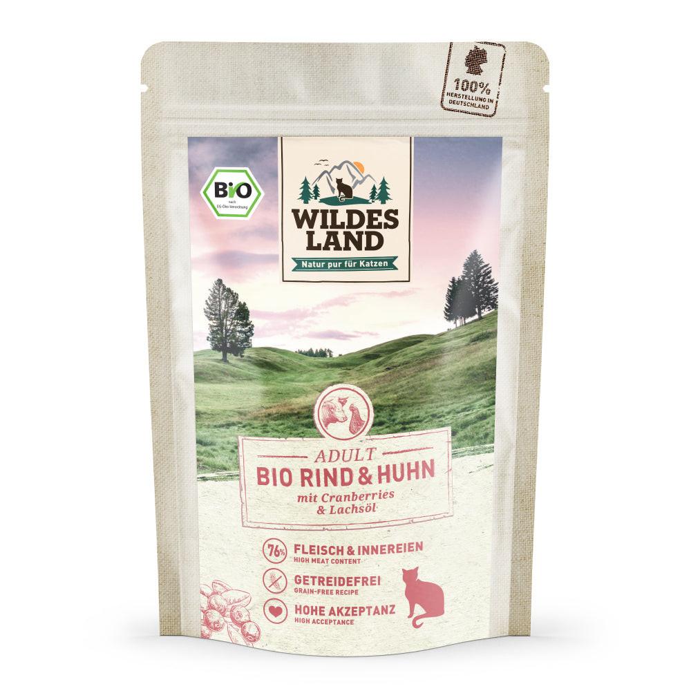 Wildes Land Bio Beef and Chicken Pouches.