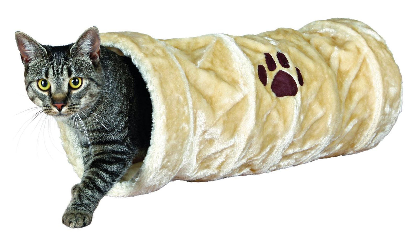 Trixie Playing tunnel, plush, diam. 22 x 60 cm, beige.