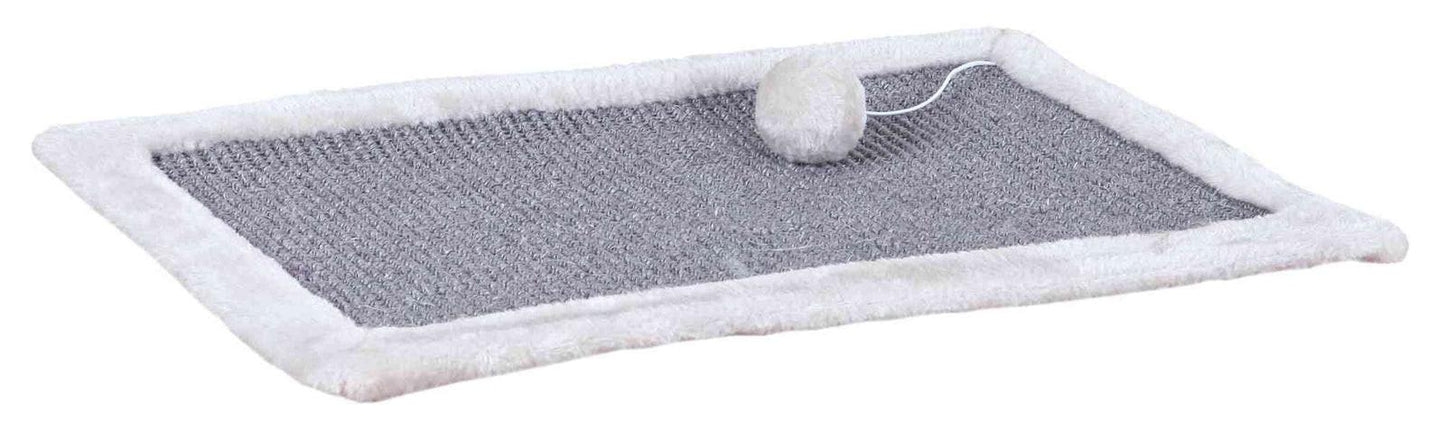 Trixie Scratching mat with plush border, 55 x 35 cm, grey/light grey.