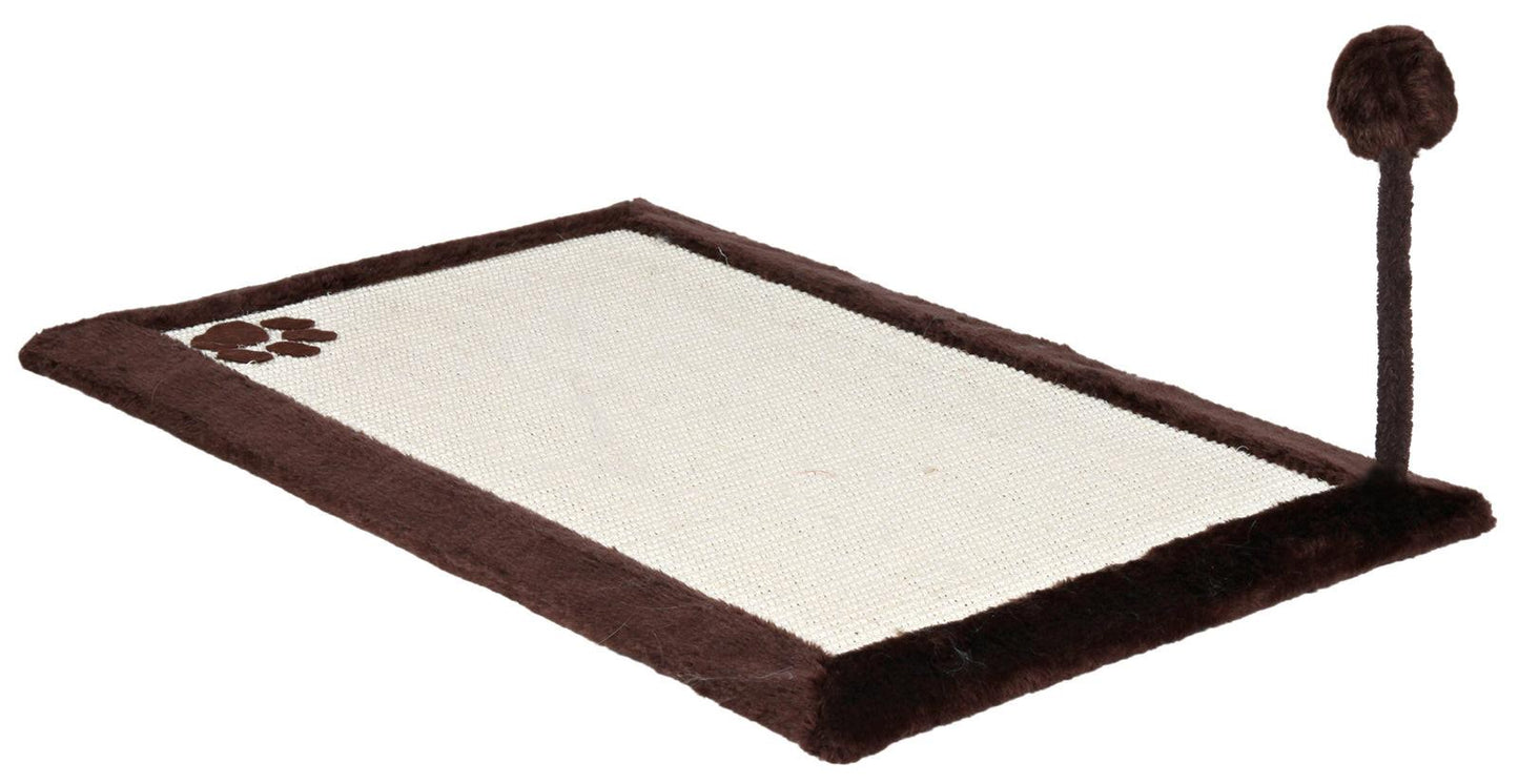 Trixie Scratching mat with plush border, 70 x 45 cm, natural/brown.