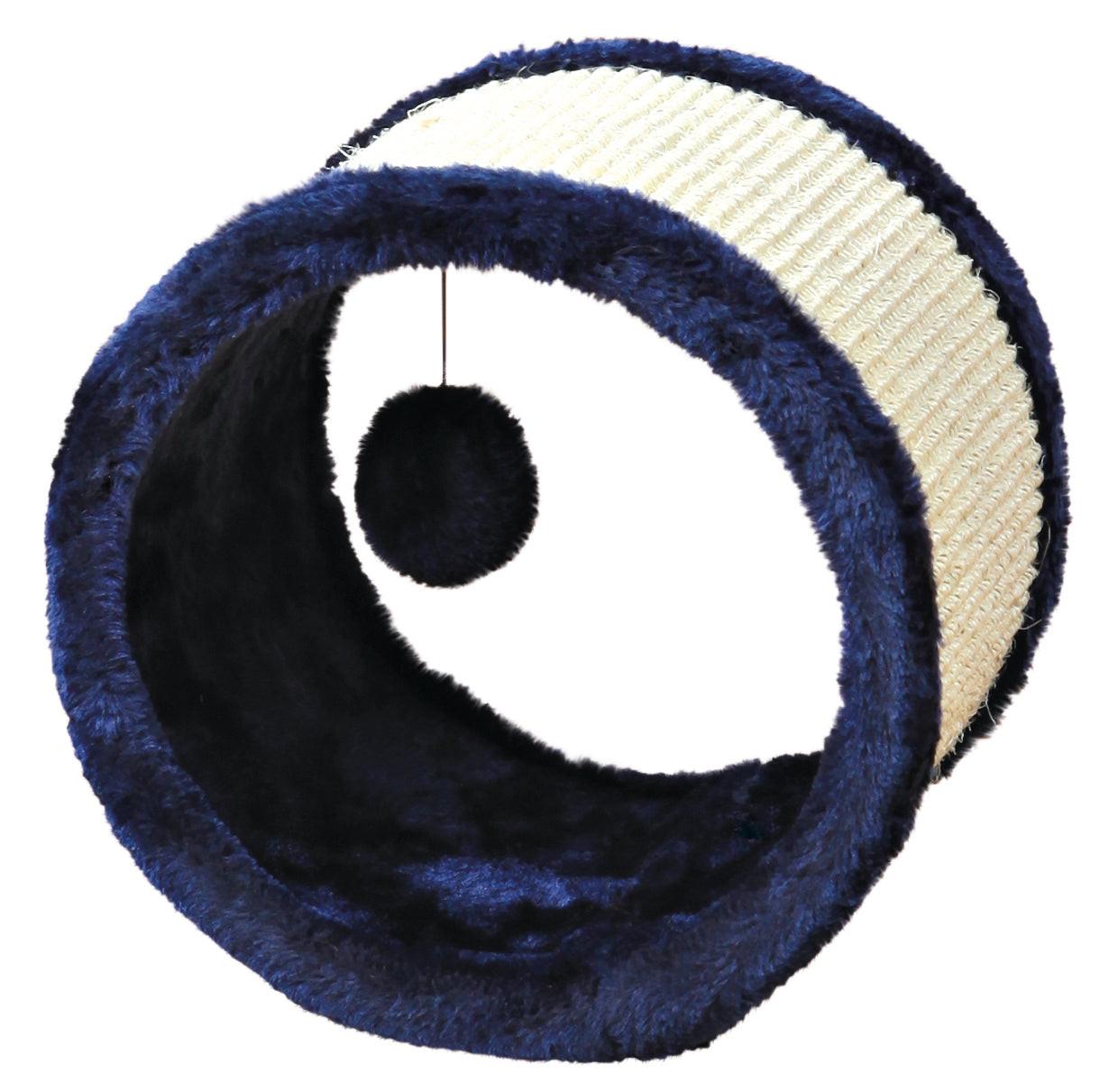 Trixie Playing roll, sisal/plush, diam. 23 x 20 cm, blue/natural.